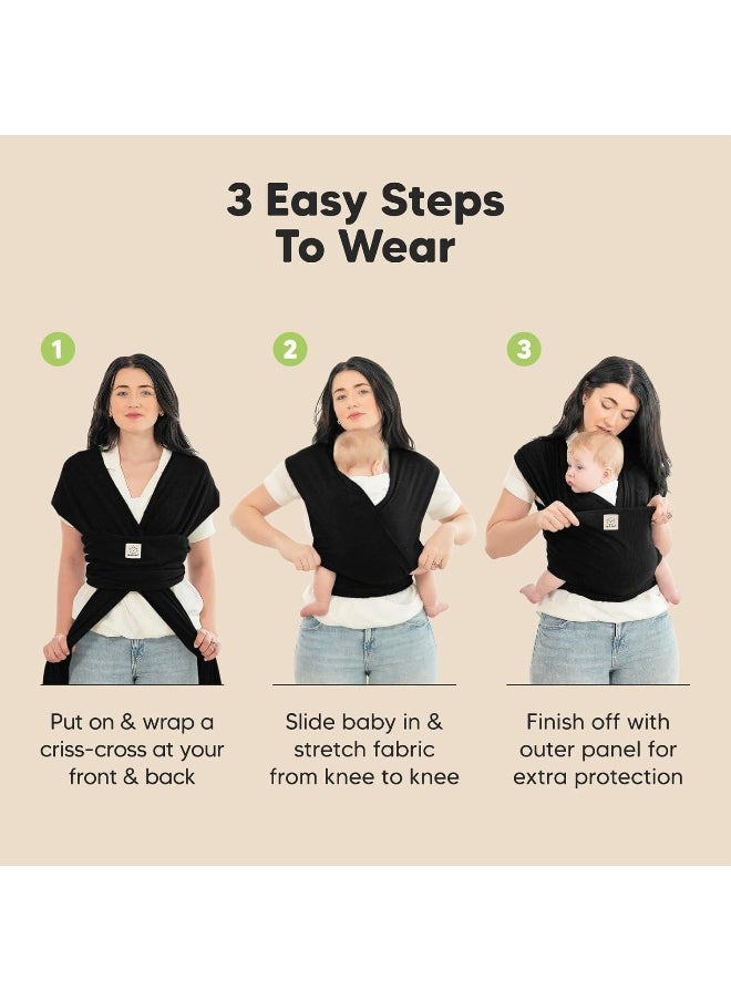 KeaBabies Baby Wrap Carrier - All-in-1 Stretchy Baby Wraps - Baby Sling - Infant Carrier - Hands-Free Babies Carrier Wraps