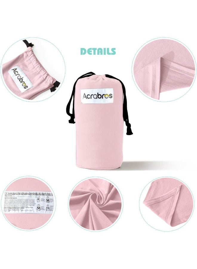 Acrabros Baby Wrap Carrier, Hands Free Baby Carrier Sling, Lightweight, Breathable, Softness, Perfect for Newborn Infants and Babies Shower Gift, Pink
