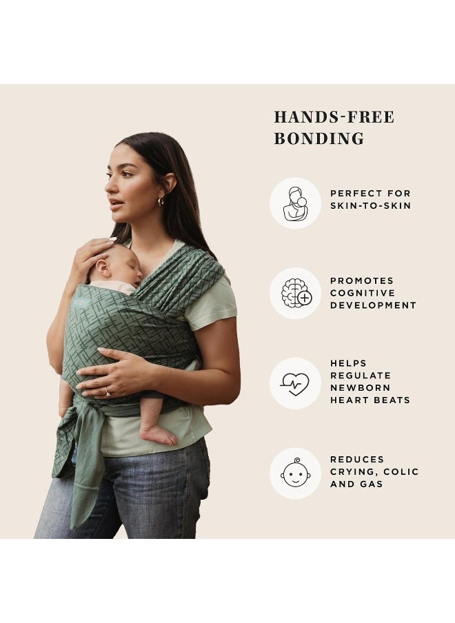 Moby Baby Wrap Carrier Classic for Newborns to Toddlers (8-33lbs), Infant Sling Carrier, Lightweight & Hands Free Design, Adjustable for All Body Types (Olive Etch)