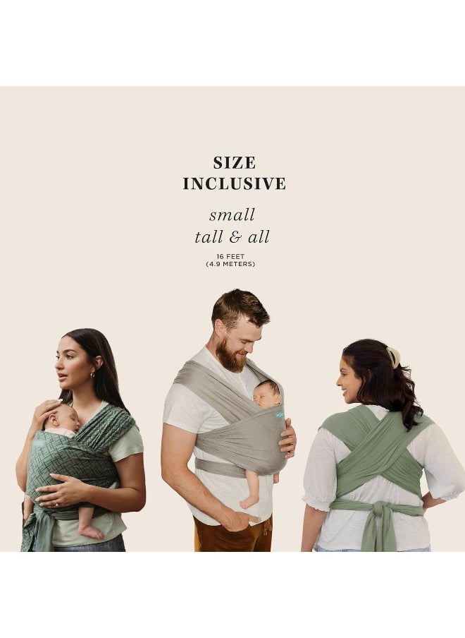 Moby Baby Wrap Carrier Classic for Newborns to Toddlers (8-33lbs), Infant Sling Carrier, Lightweight & Hands Free Design, Adjustable for All Body Types (Olive Etch)