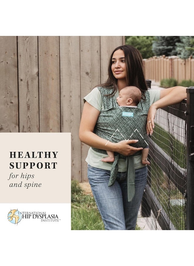 Moby Baby Wrap Carrier Classic for Newborns to Toddlers (8-33lbs), Infant Sling Carrier, Lightweight & Hands Free Design, Adjustable for All Body Types (Olive Etch)