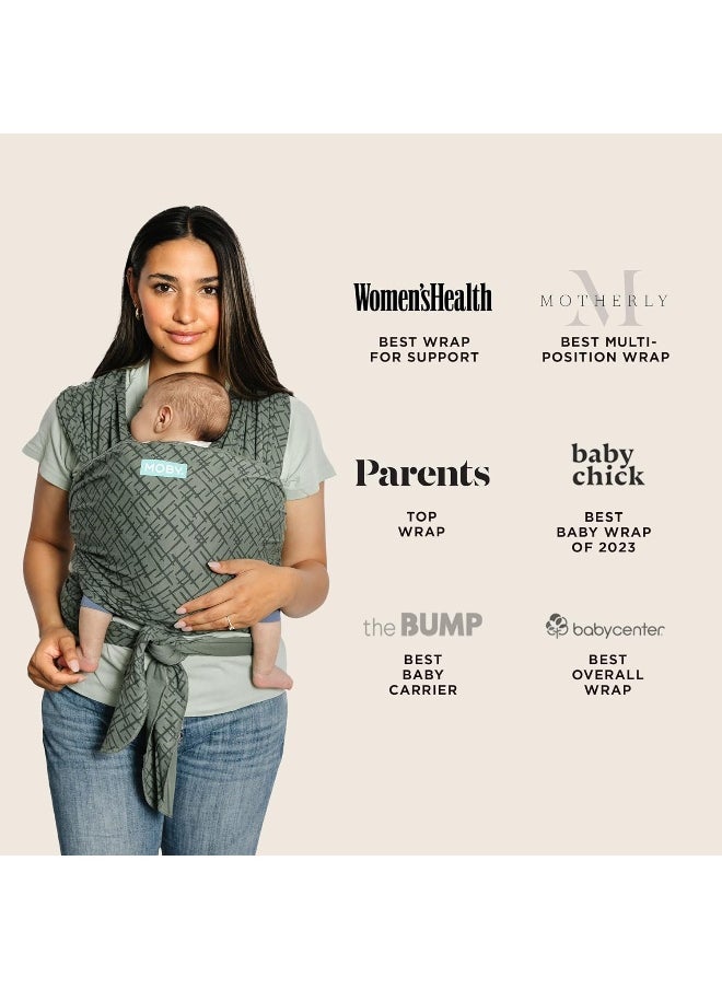 Moby Baby Wrap Carrier Classic for Newborns to Toddlers (8-33lbs), Infant Sling Carrier, Lightweight & Hands Free Design, Adjustable for All Body Types (Olive Etch)