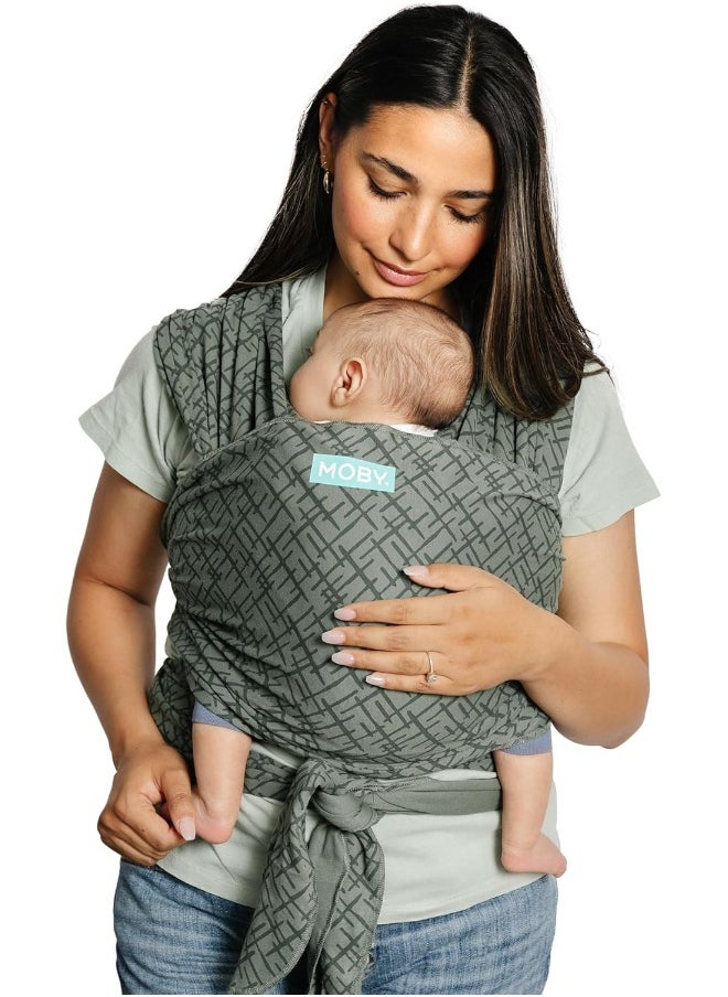 Moby Baby Wrap Carrier Classic for Newborns to Toddlers (8-33lbs), Infant Sling Carrier, Lightweight & Hands Free Design, Adjustable for All Body Types (Olive Etch)