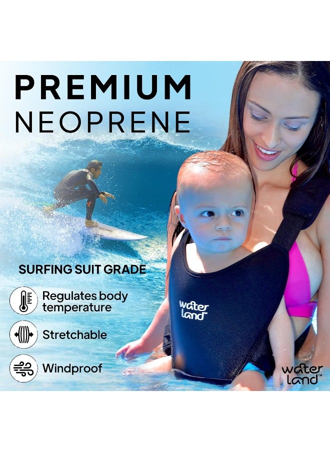 WaterLand Baby Carrier - Innovative Carrier You Can Use Both in Water & Land - Waterproof Infant Chest Holder with Adjustable Straps, Lightweight Toddler Harness for Pool & Beach