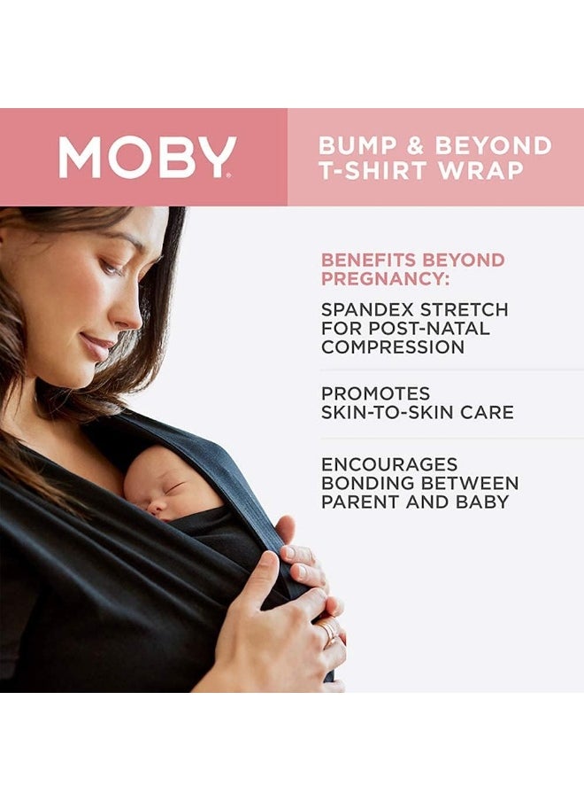 Moby Bump & Beyond T-Shirt Wrap | Ivory – Size 2 (Medium) | Versatile Support Wrap for Pregnant Mothers | Carrier for Newborns | Comfortable & Stylish | Carries Babies up to 19.8lbs (8–12 Months)