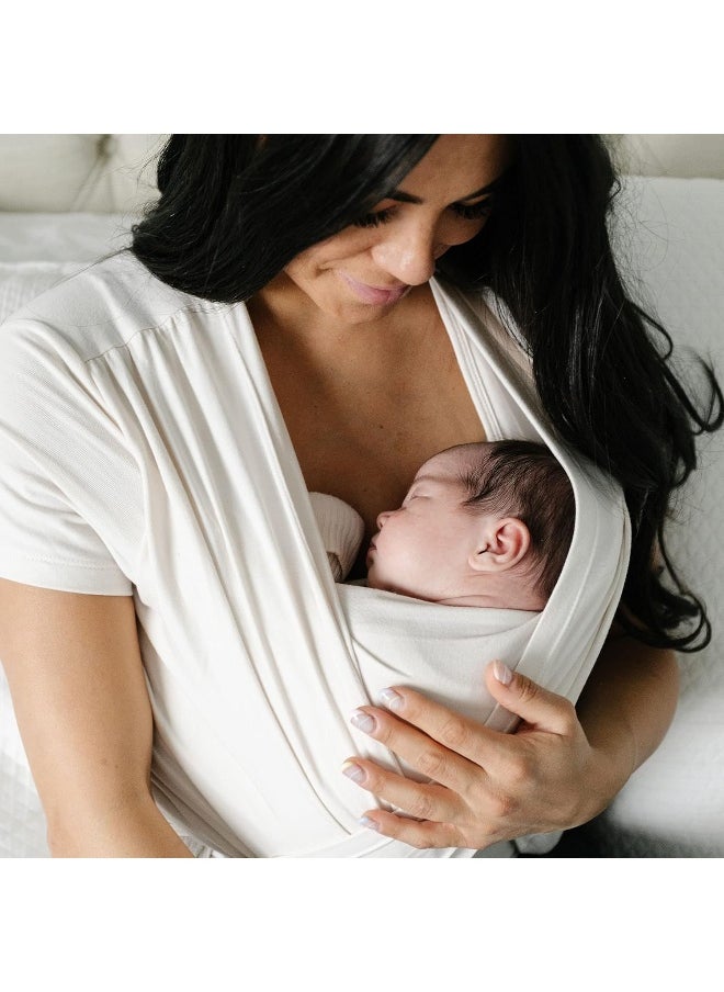 Moby Bump & Beyond T-Shirt Wrap | Ivory – Size 2 (Medium) | Versatile Support Wrap for Pregnant Mothers | Carrier for Newborns | Comfortable & Stylish | Carries Babies up to 19.8lbs (8–12 Months)