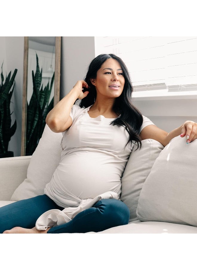 Moby Bump & Beyond T-Shirt Wrap | Ivory – Size 2 (Medium) | Versatile Support Wrap for Pregnant Mothers | Carrier for Newborns | Comfortable & Stylish | Carries Babies up to 19.8lbs (8–12 Months)
