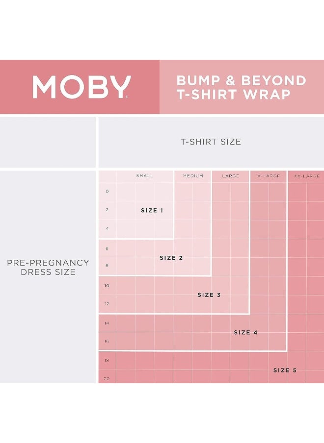 Moby Bump & Beyond T-Shirt Wrap | Ivory – Size 2 (Medium) | Versatile Support Wrap for Pregnant Mothers | Carrier for Newborns | Comfortable & Stylish | Carries Babies up to 19.8lbs (8–12 Months)