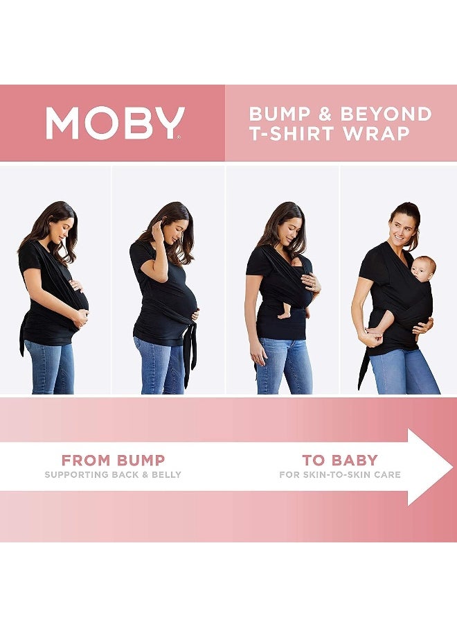 Moby Bump & Beyond T-Shirt Wrap | Ivory – Size 2 (Medium) | Versatile Support Wrap for Pregnant Mothers | Carrier for Newborns | Comfortable & Stylish | Carries Babies up to 19.8lbs (8–12 Months)