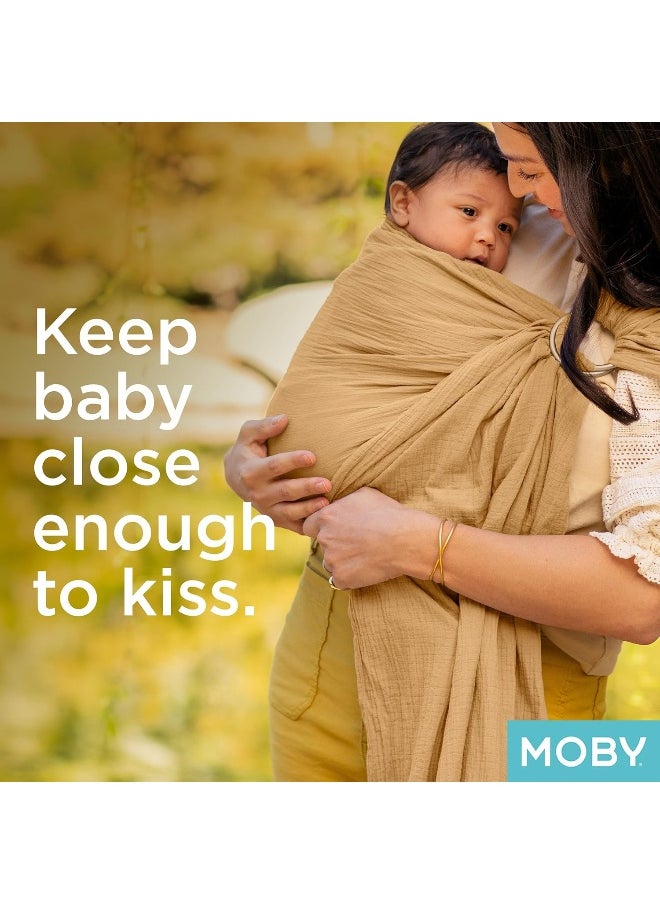 Moby Ring Sling | Versatile Support Wrap for Mothers, Fathers, and Caregivers | Baby Wrap and Carrier for Newborns, Infants, and Toddlers | Holder Can Carry Babies up to 33 lbs | Saffron