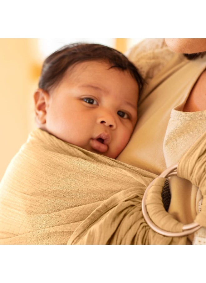 Moby Ring Sling | Versatile Support Wrap for Mothers, Fathers, and Caregivers | Baby Wrap and Carrier for Newborns, Infants, and Toddlers | Holder Can Carry Babies up to 33 lbs | Saffron