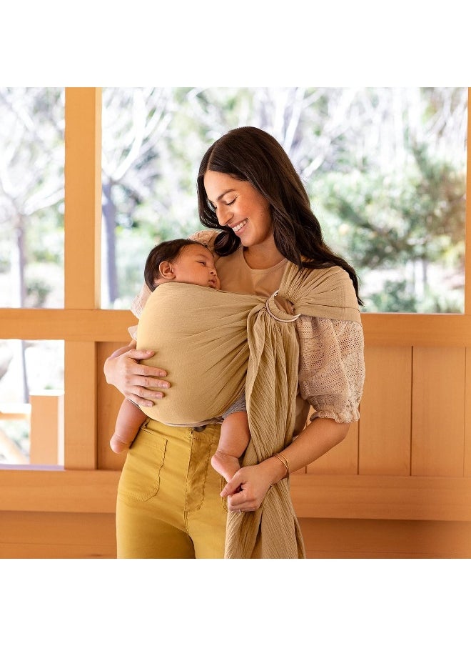 Moby Ring Sling | Versatile Support Wrap for Mothers, Fathers, and Caregivers | Baby Wrap and Carrier for Newborns, Infants, and Toddlers | Holder Can Carry Babies up to 33 lbs | Saffron