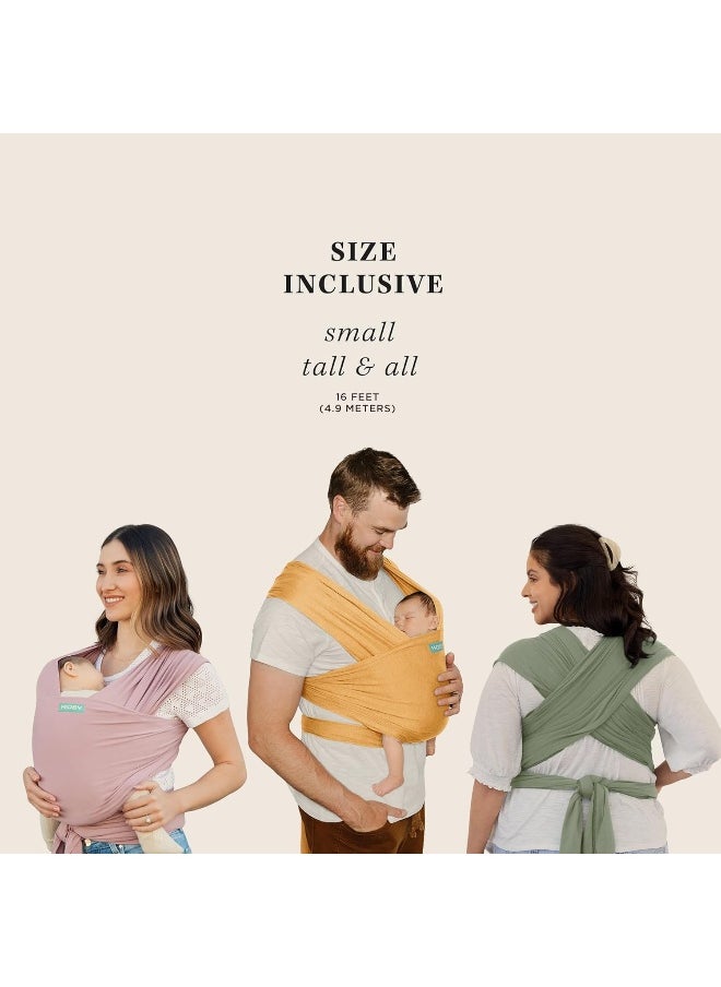 MOBY Dusty Rose Classic Baby Wrap Carrier for Newborn to Toddler up to 33lbs, Baby Sling from Birth, One Size Fits All, Breathable Stretchy Made from 100% Cotton, Unisex