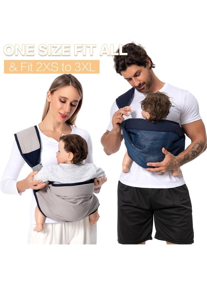 Shiaon Baby Sling Carrier, Baby Carrier Newborn to Toddler(7-45lbs), Toddler Carrier with Safety Buckle, One Shoulder Adjustable Shoulder Strap, One Size Fits All, Pink