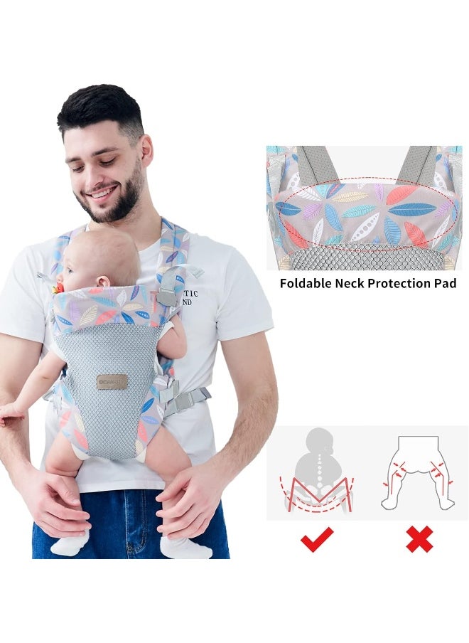 Baby Carrier Wrap, Ergonomic Front Carrier for Baby Infant Carrier All Carry Position Front and Back Face-in Face-Out Holder Baby Kangaroo Carrier for Toddler