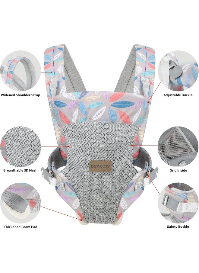 Baby Carrier Wrap, Ergonomic Front Carrier for Baby Infant Carrier All Carry Position Front and Back Face-in Face-Out Holder Baby Kangaroo Carrier for Toddler