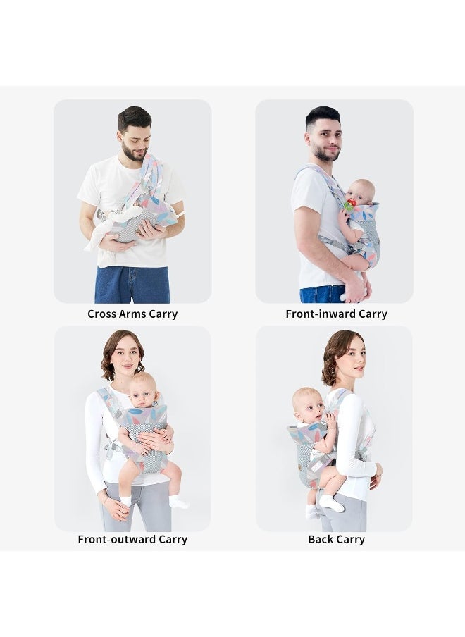 Baby Carrier Wrap, Ergonomic Front Carrier for Baby Infant Carrier All Carry Position Front and Back Face-in Face-Out Holder Baby Kangaroo Carrier for Toddler