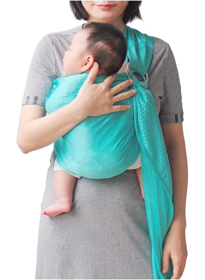 Vlokup Baby Water Ring Sling Carrier | Mesh Baby Wrap for Newborn Girl, Boy, Infant, Toddlers and Kid | Lightweight Breathable, Perfect for Summer, Swimming, Pool, Beach | Great for Dad, Bluish-Green