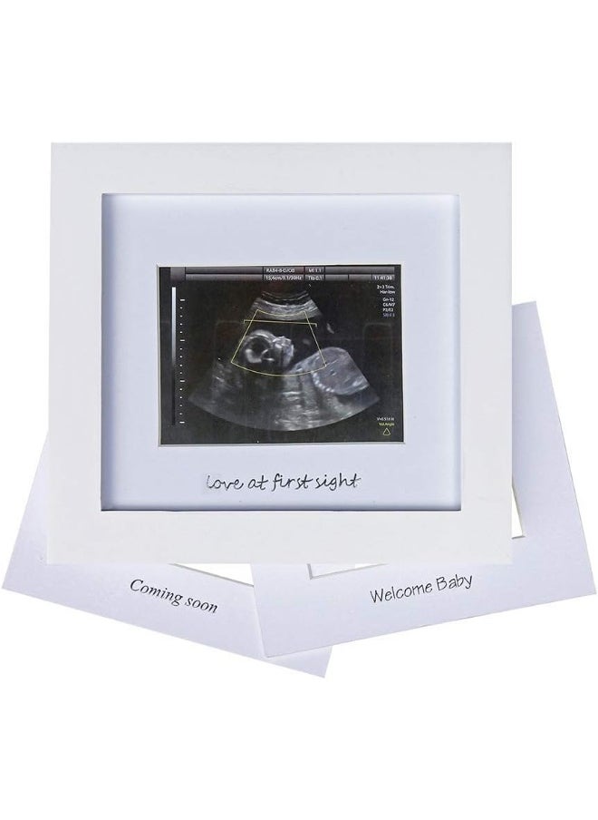 IHEIPYE Baby Sonogram Photo Frame - 1st Ultrasound Picture Frame - Idea Gift for Expecting Parents, Baby Shower, Gender Reveal Party, Baby Nursery Decor silver text White 16