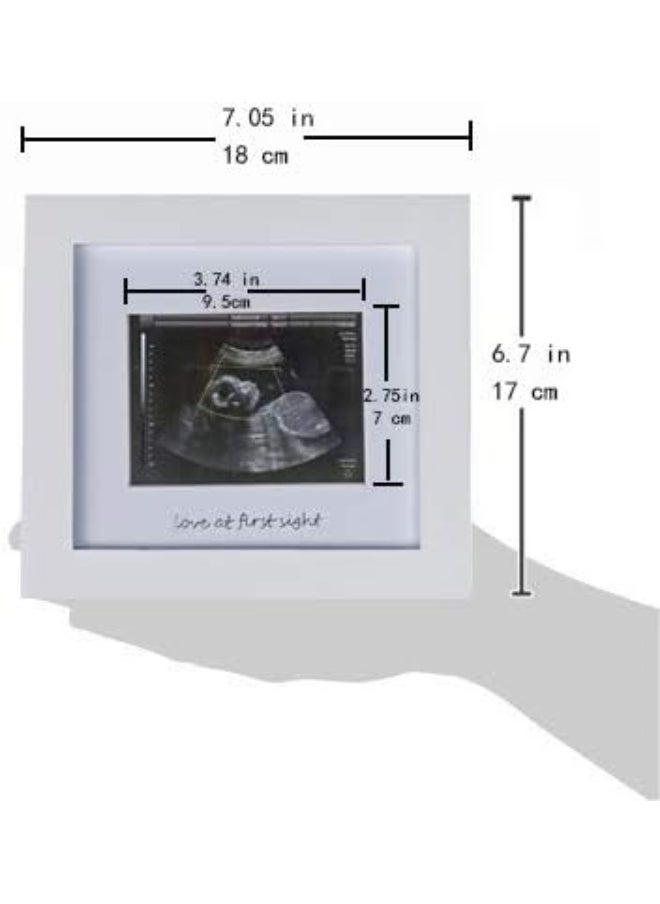 IHEIPYE Baby Sonogram Photo Frame - 1st Ultrasound Picture Frame - Idea Gift for Expecting Parents, Baby Shower, Gender Reveal Party, Baby Nursery Decor silver text White 16