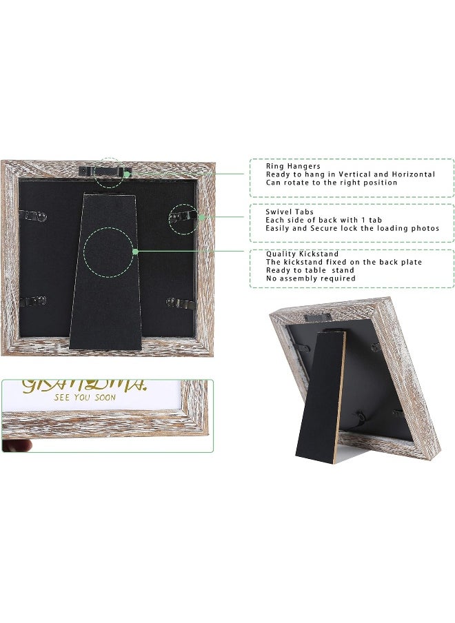IHEIPYE Grandma Sonogram Picture Frame - Baby Announcement Gifts for Grandparents - Pregnancy Announcement, Soon To Be Grandma Gift, Hello See You Soon - Weathered White
