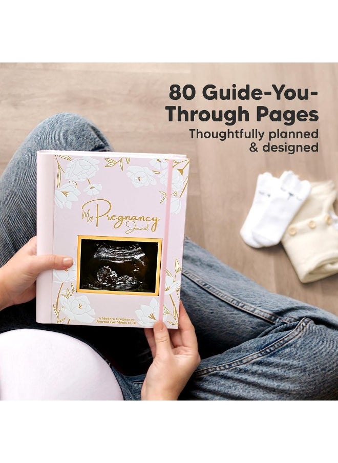 Pregnancy Journal, Pregnancy Announcements - 80 Pages Hard Cover Pregnancy Book For Mom To Be Gift - Pregnancy Gifts For New Moms - First Time Expecting Mom Gift - Baby Album And Memory Book (Blush)