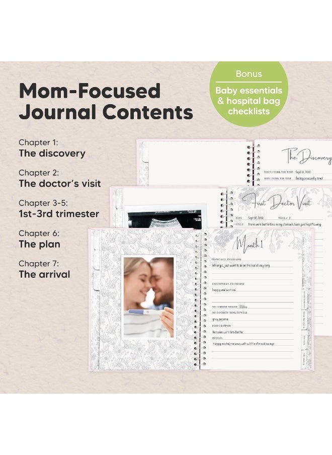 Pregnancy Journal, Pregnancy Announcements - 80 Pages Hard Cover Pregnancy Book For Mom To Be Gift - Pregnancy Gifts For New Moms - First Time Expecting Mom Gift - Baby Album And Memory Book (Blush)