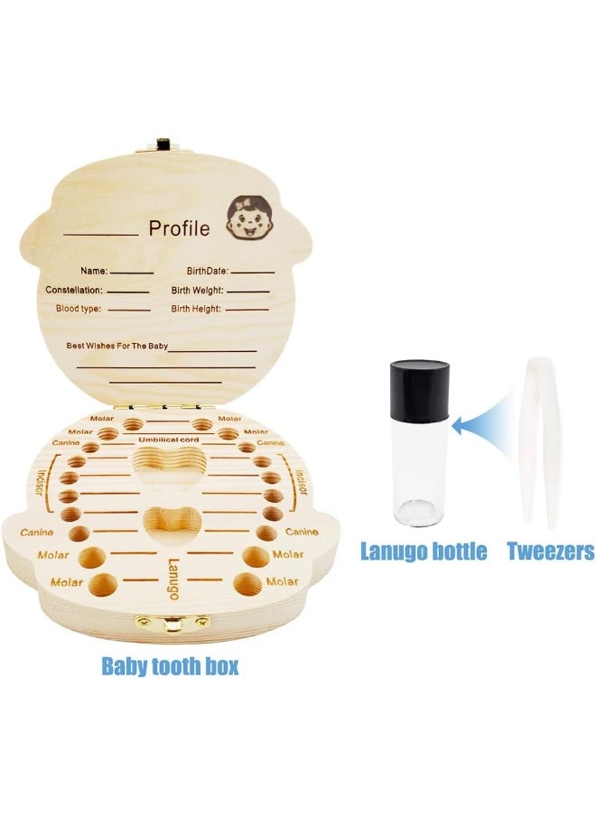 PAMBO Tooth Keepsake Box For Girls, Tooth Fairy Holder Box for Kids, Baby Shower And Birthday Gift - 2 Pack