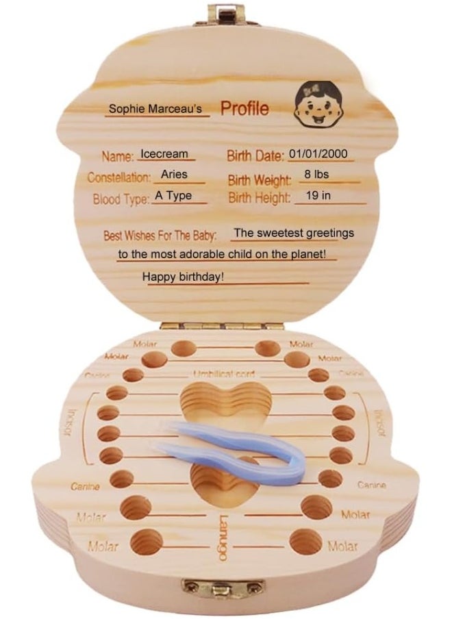 PAMBO Tooth Keepsake Box For Girls, Tooth Fairy Holder Box for Kids, Baby Shower And Birthday Gift - 2 Pack