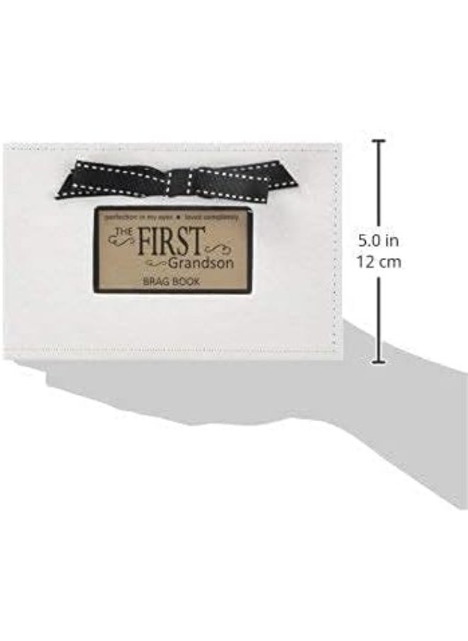The Grandparent Gift Co. First Grandson Brag Book - Faux Suede Photo Album for New Grandparents