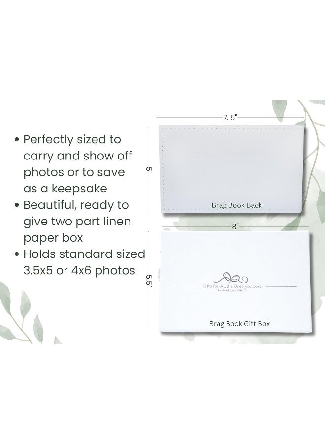 The Grandparent Gift Co. First Grandson Brag Book - Faux Suede Photo Album for New Grandparents