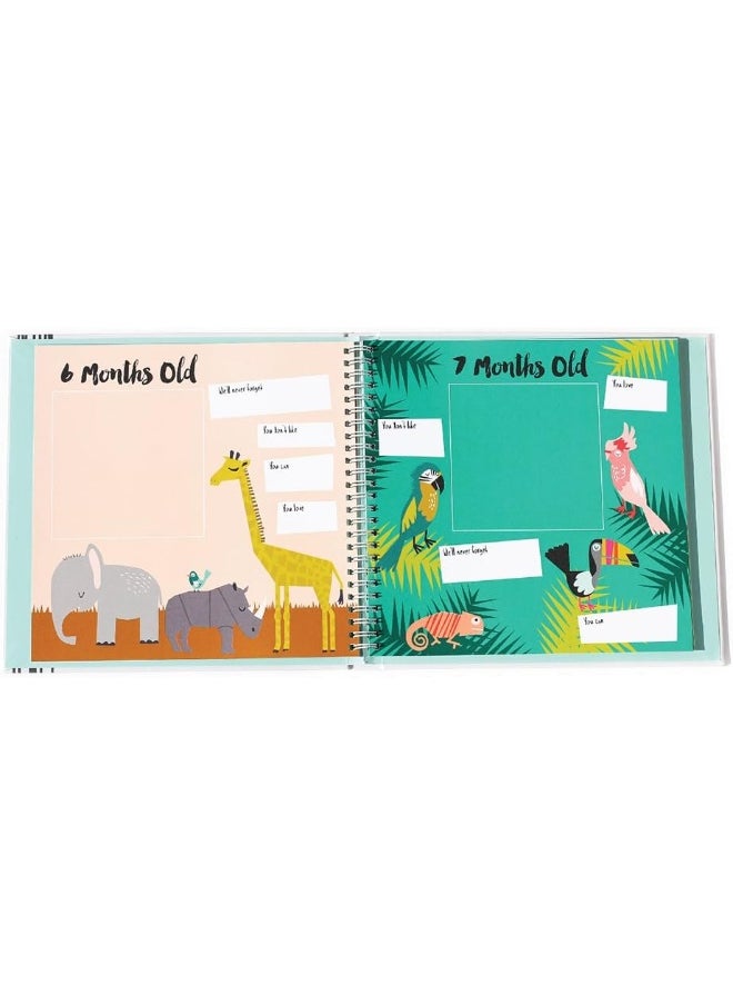 Lucy Darling Baby Memory Book, Themed Baby First Year Book, First 5 Years Journal & Photo Album for Baby Boy/Girl, Keepsake Books, Gender Neutral Memories & Milestone Book, Mom Gift - Little Animal