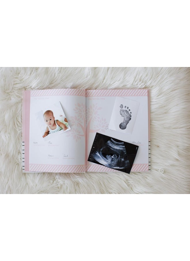 Pearhead Hello Beautiful First 5 Years Baby Memory Book with Photo Insert, Perfect Keepsake, Pink, 1 Count (Pack of 1)