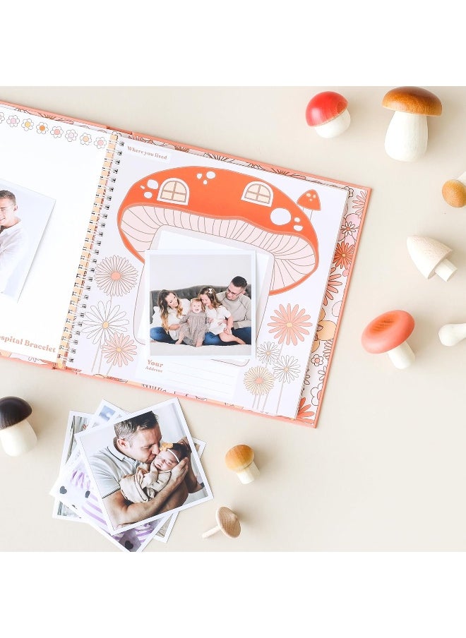 Lucy Darling Flower Child Baby Memory Book - First Year Journal Album To Capture Precious Moments - Milestone Keepsake For Girl - Made In USA