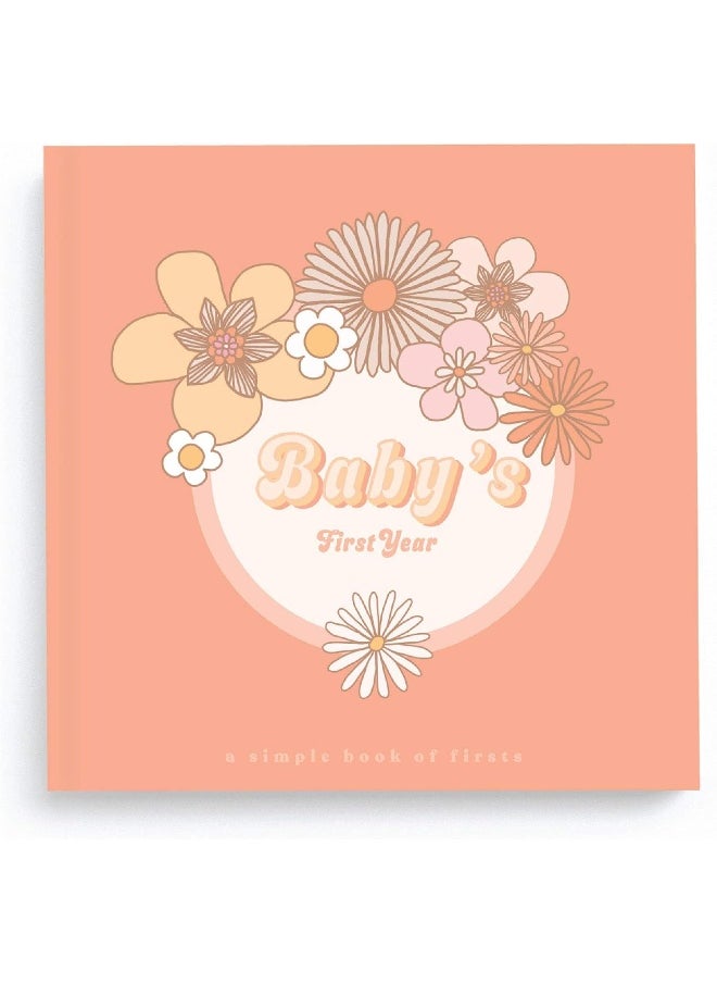 Lucy Darling Flower Child Baby Memory Book - First Year Journal Album To Capture Precious Moments - Milestone Keepsake For Girl - Made In USA