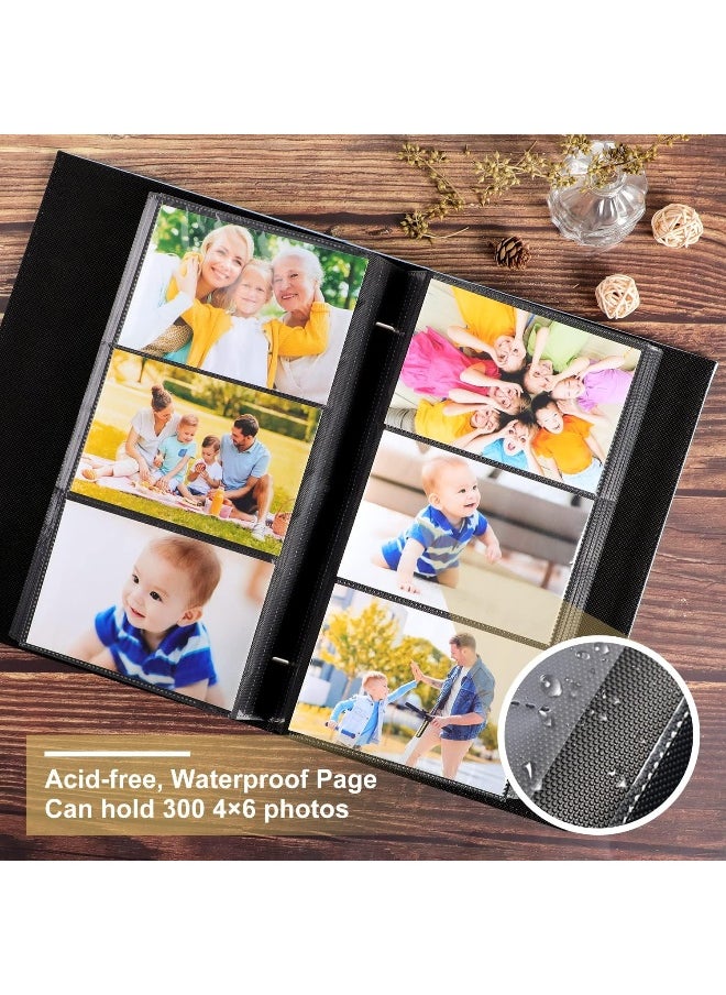 Ywlake Baby Photo Album 4x6 300 Pocket Pictures, Leather Cover Newborn Shower Boy Bebe Album Holds 300 Horizontal Photos Blue