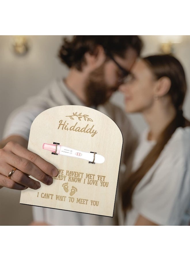 Pregnancy Announcement for Husband Pregnancy Test Keepsake Sign Wooden Plaque New Family Member Surprise Gift (Souvenir)