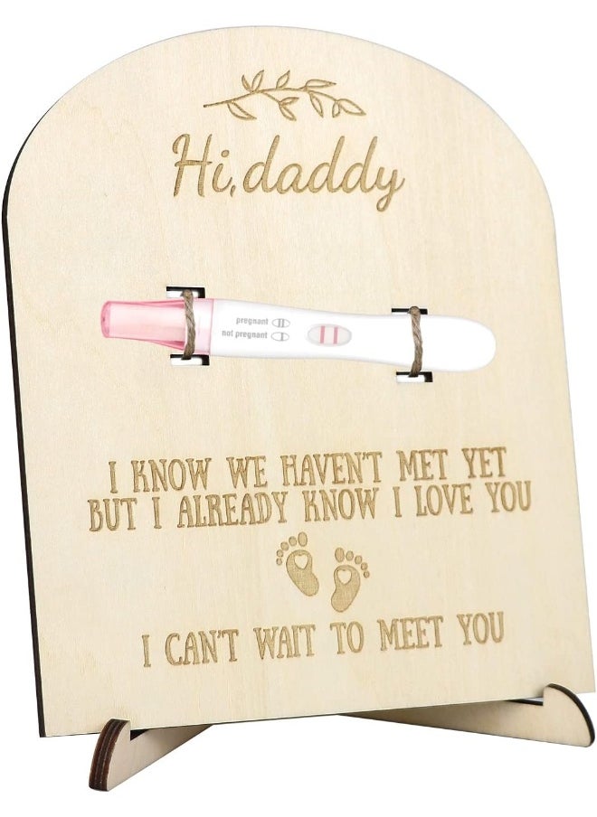 Pregnancy Announcement for Husband Pregnancy Test Keepsake Sign Wooden Plaque New Family Member Surprise Gift (Souvenir)