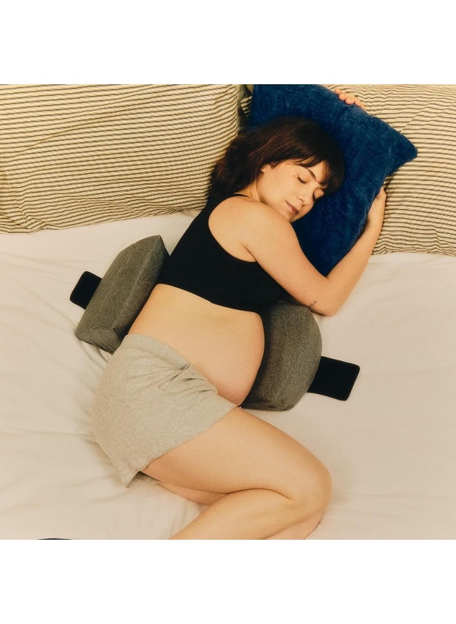 Belly Bandit S.O.S. Side Sleeper Pregnancy Body Pillow - Adjustable Maternity Pillow for Pregnant Women to Support Belly and Ease Back Discomfort, Grey