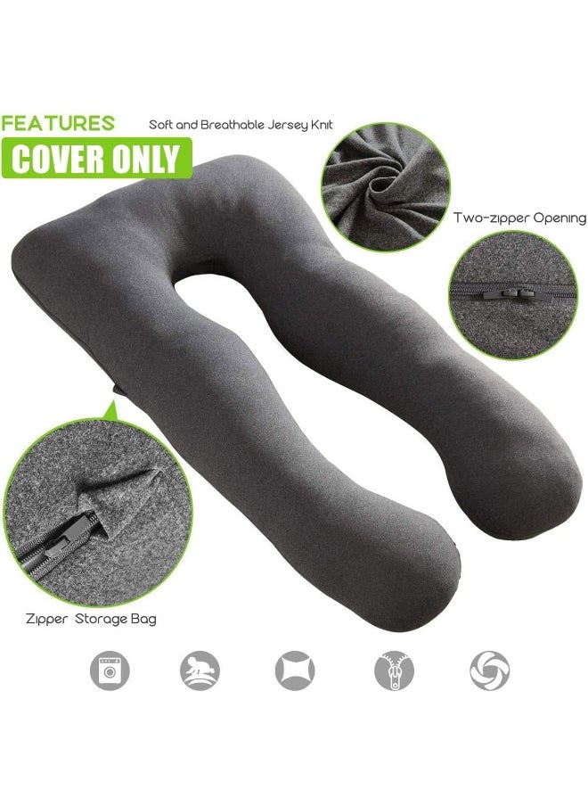 COSMOPLUS Pregnancy Pillow Cover U Shaped Full Body Pillow Case Cover for Maternity