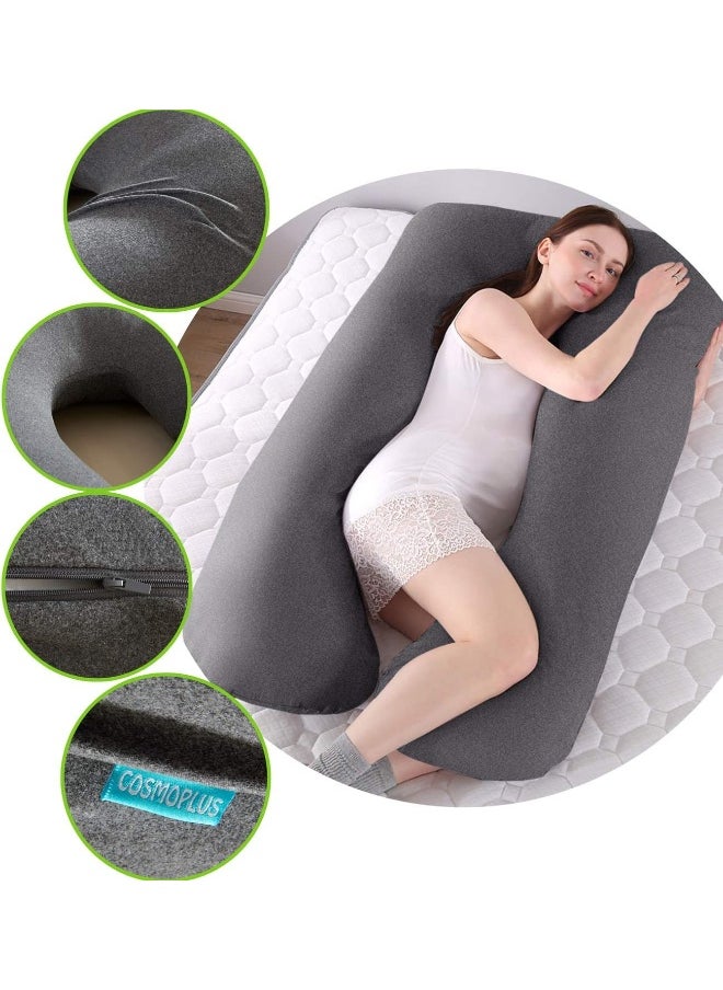 COSMOPLUS Pregnancy Pillow Cover U Shaped Full Body Pillow Case Cover for Maternity