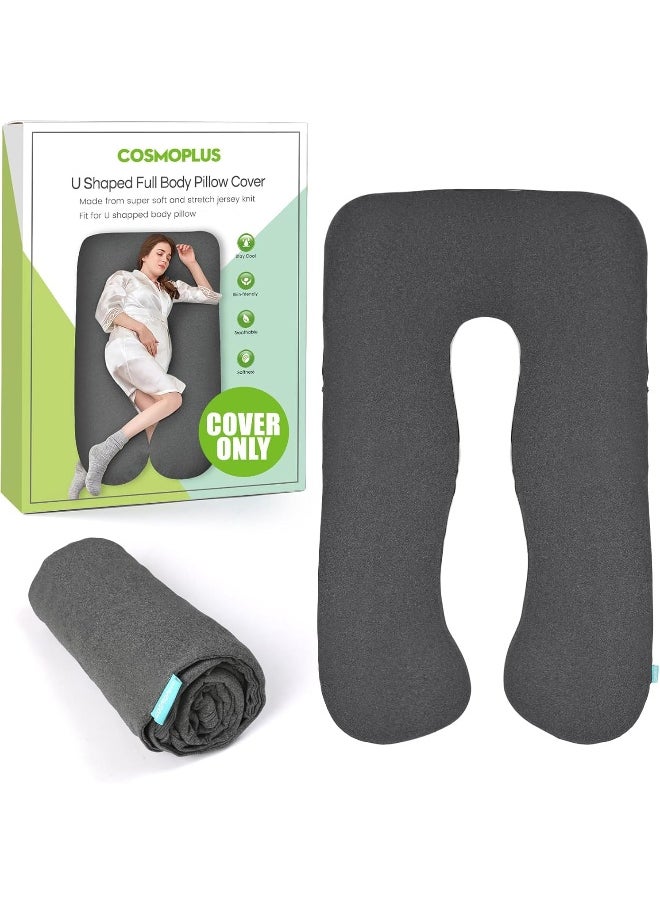 COSMOPLUS Pregnancy Pillow Cover U Shaped Full Body Pillow Case Cover for Maternity
