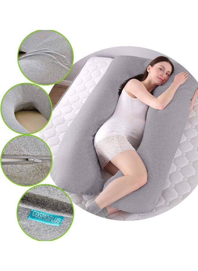 COSMOPLUS Pregnancy Pillow Cover U Shaped Full Body Pillow Case Cover for Maternity