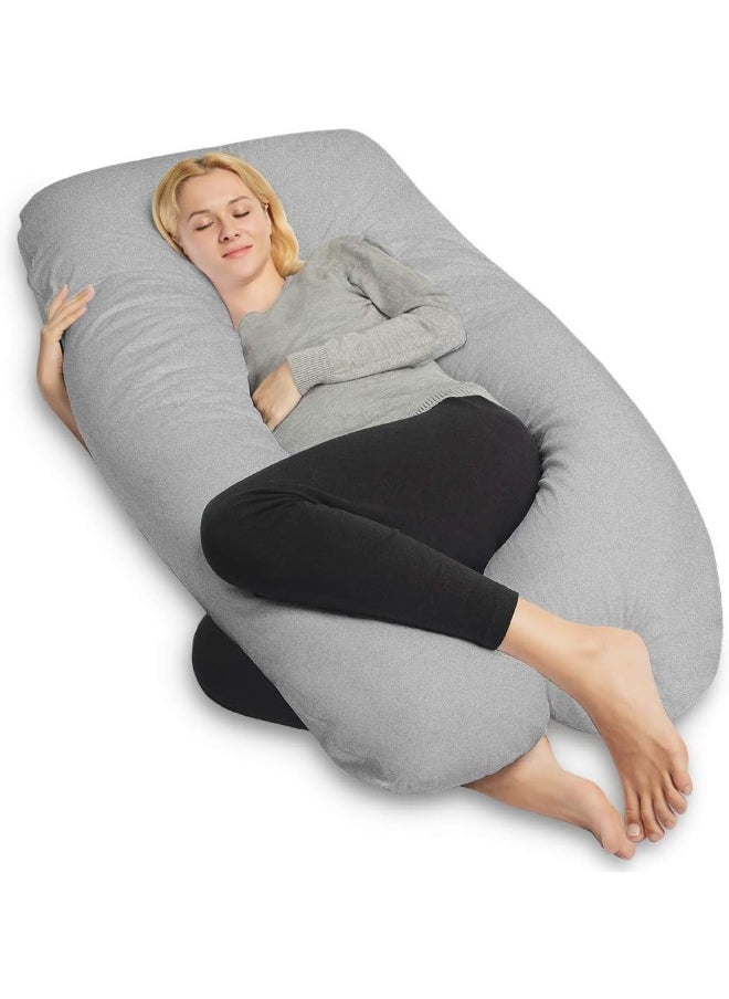 COSMOPLUS Pregnancy Pillow Cover U Shaped Full Body Pillow Case Cover for Maternity