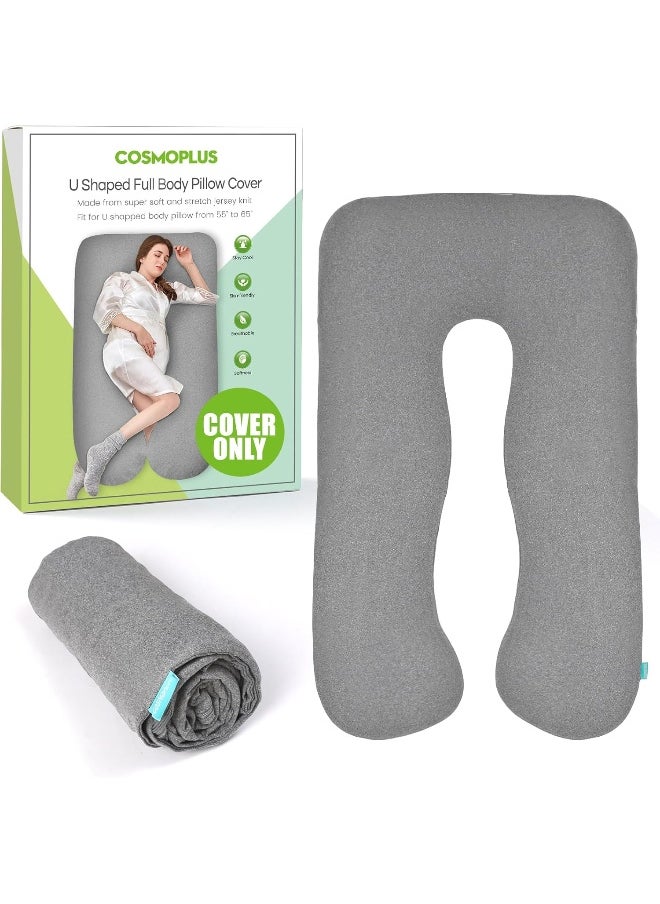 COSMOPLUS Pregnancy Pillow Cover U Shaped Full Body Pillow Case Cover for Maternity