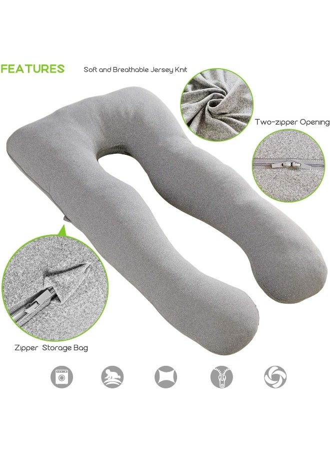 COSMOPLUS Pregnancy Pillow Cover U Shaped Full Body Pillow Case Cover for Maternity