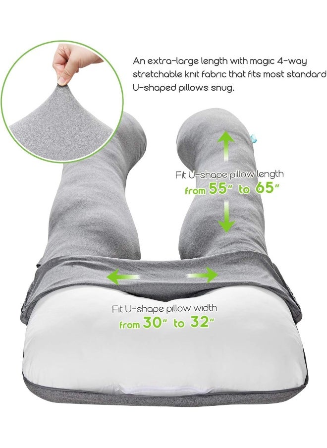 COSMOPLUS Pregnancy Pillow Cover U Shaped Full Body Pillow Case Cover for Maternity