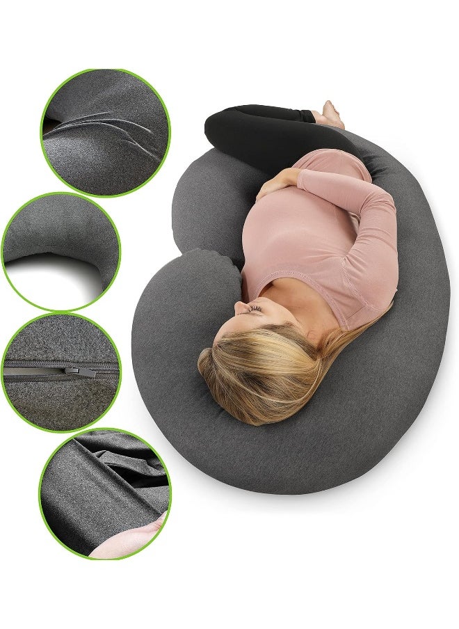 COSMOPLUS Pregnancy Pillow Cover C Shaped Full Body Pillow Case