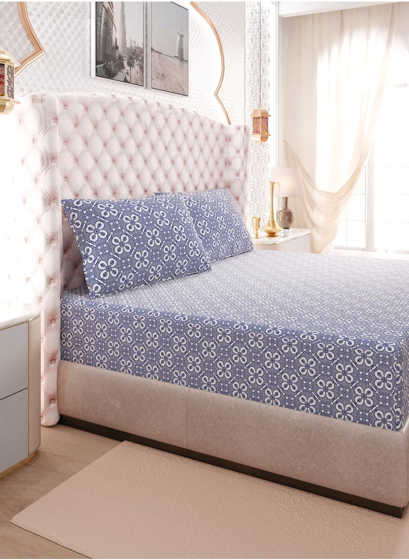 Color Sense 144TC Double Fitted Sheet – Blue