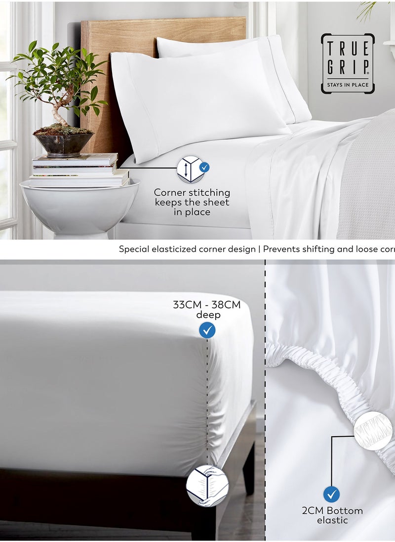 Solid 1 Fitted Sheet Double Organic Cotton Dark Grey 200x120cm